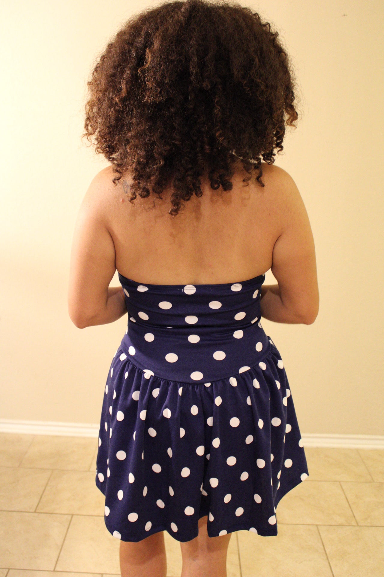 Nancy Halter Polka Dot Flared Mini Dress