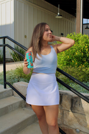 Blue Hue Scoop Neck Sports Bra