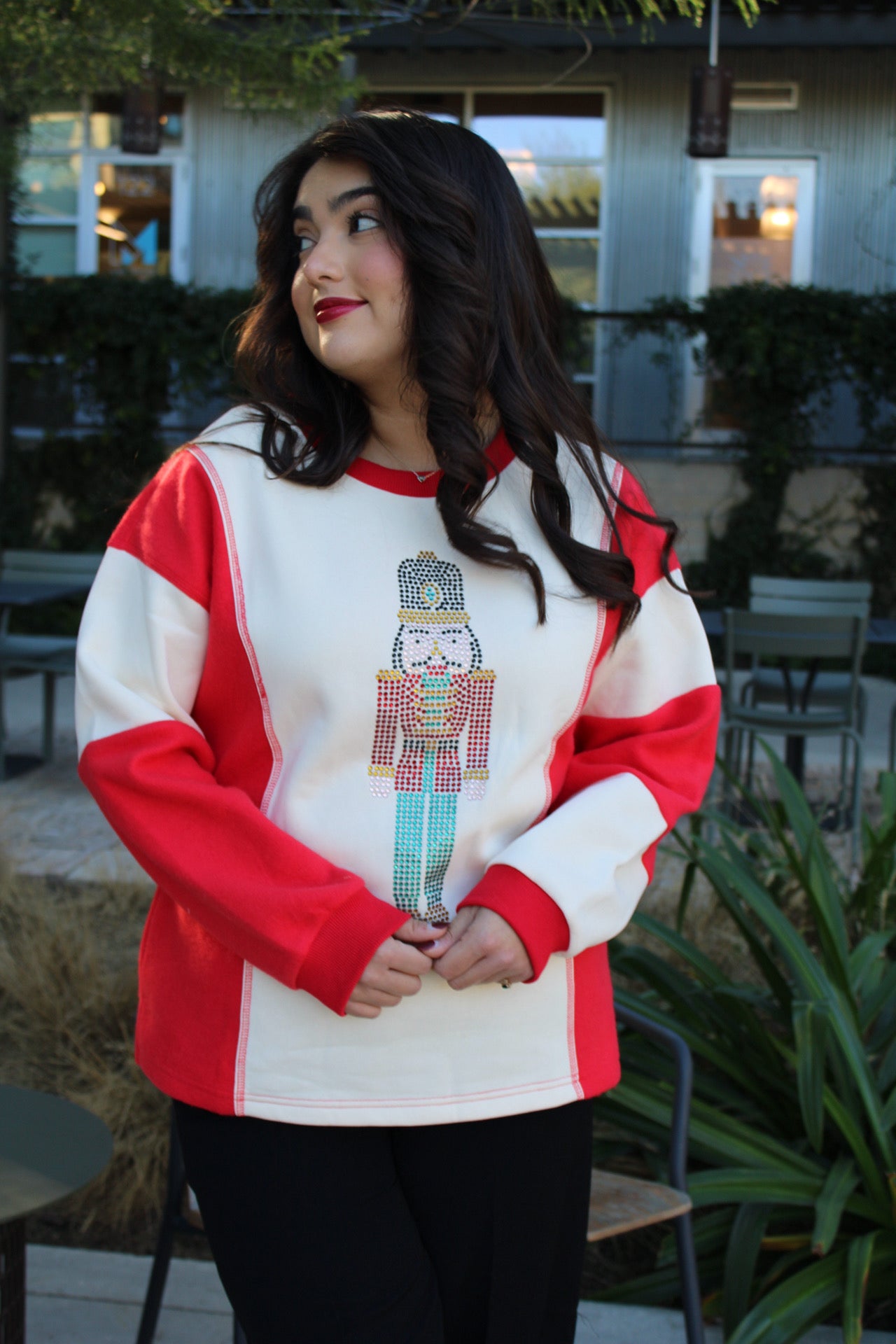 Candy Cane Nutcracker Sweater