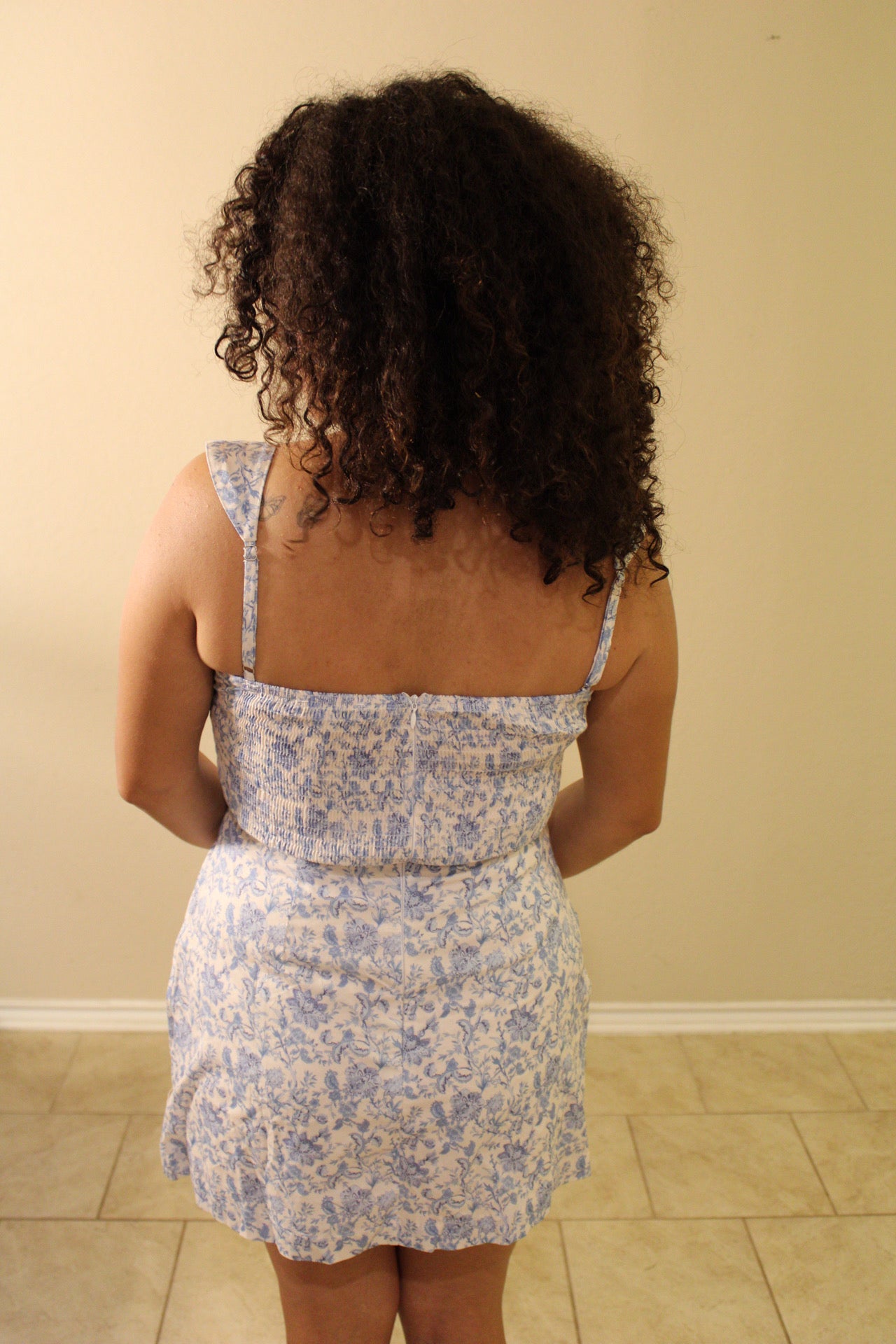 Floral Square Neck Mini Dress