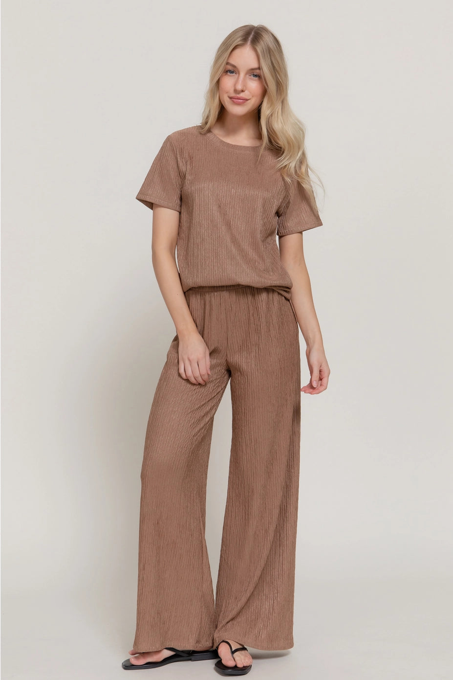 Aliyah Mocha Knit Pant Set