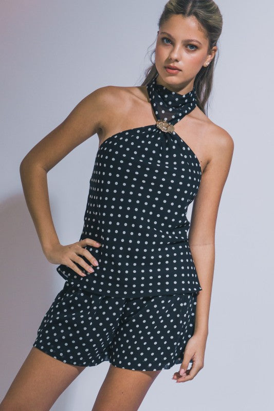 Paris Polka Dot Shorts Set