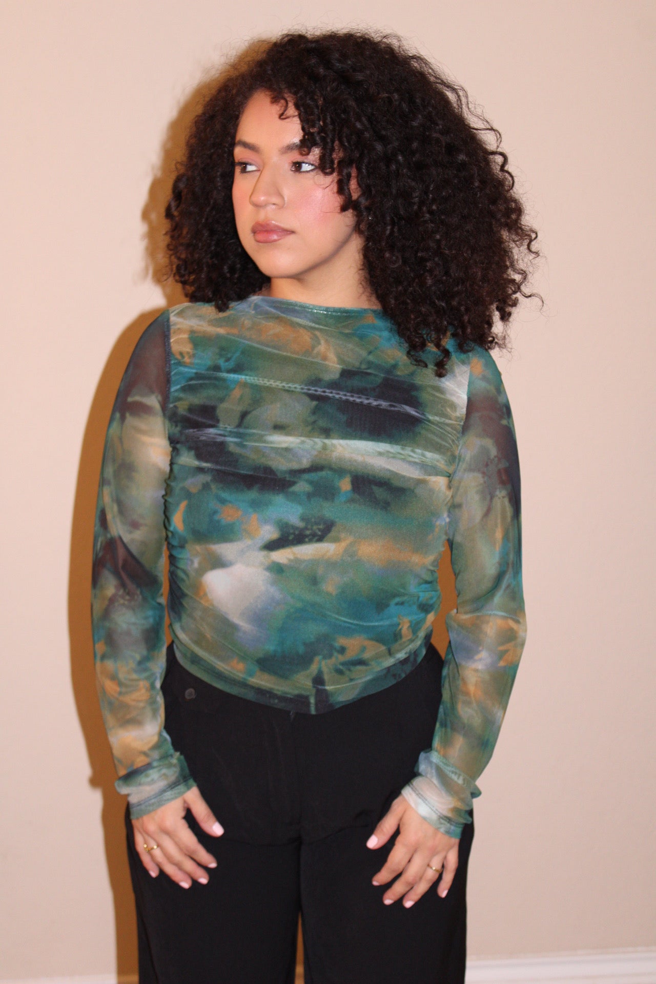 Sabrina Mesh Long Sleeve Top