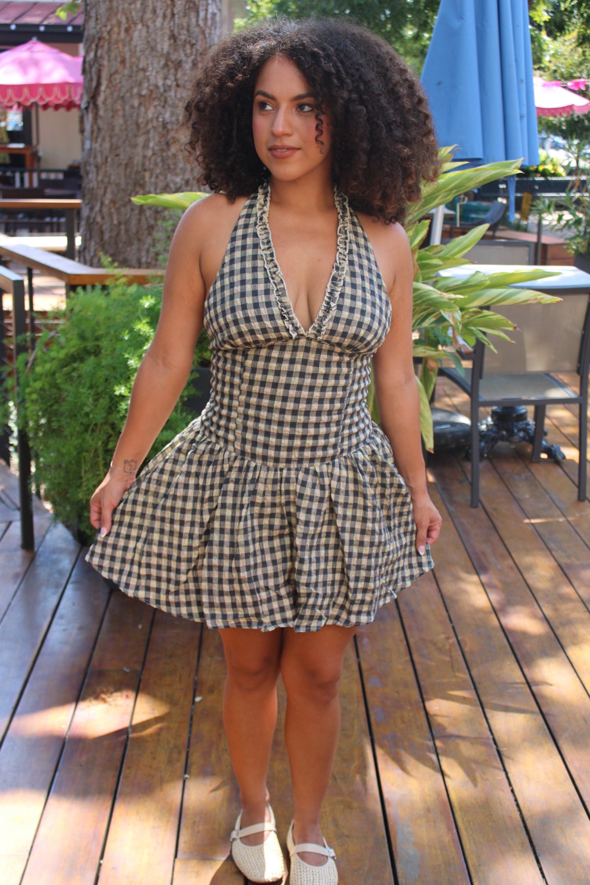Maple Darling Vintage Checkered Mini Dress