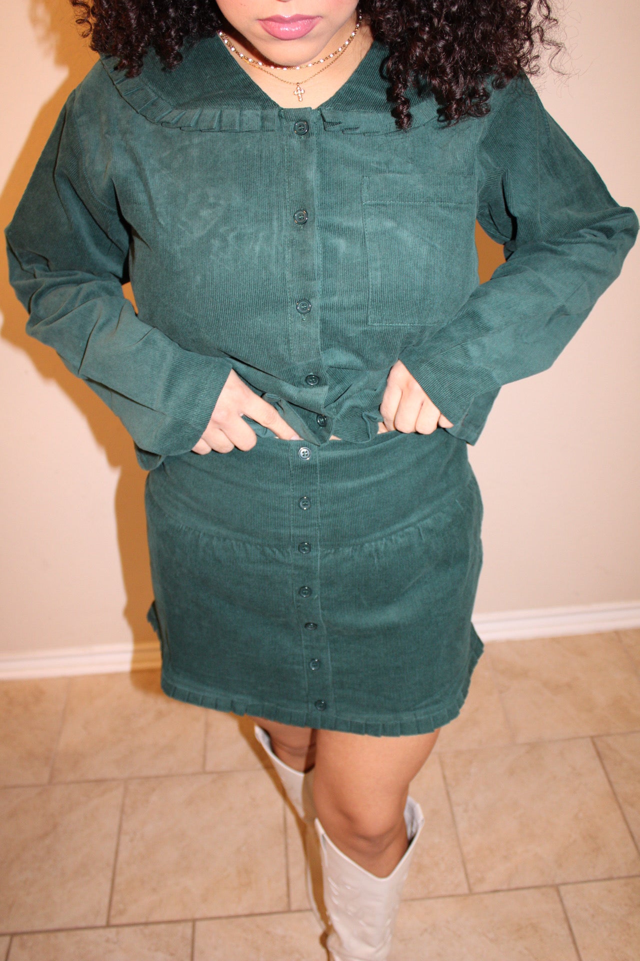 Merry Me Green Skirt Set