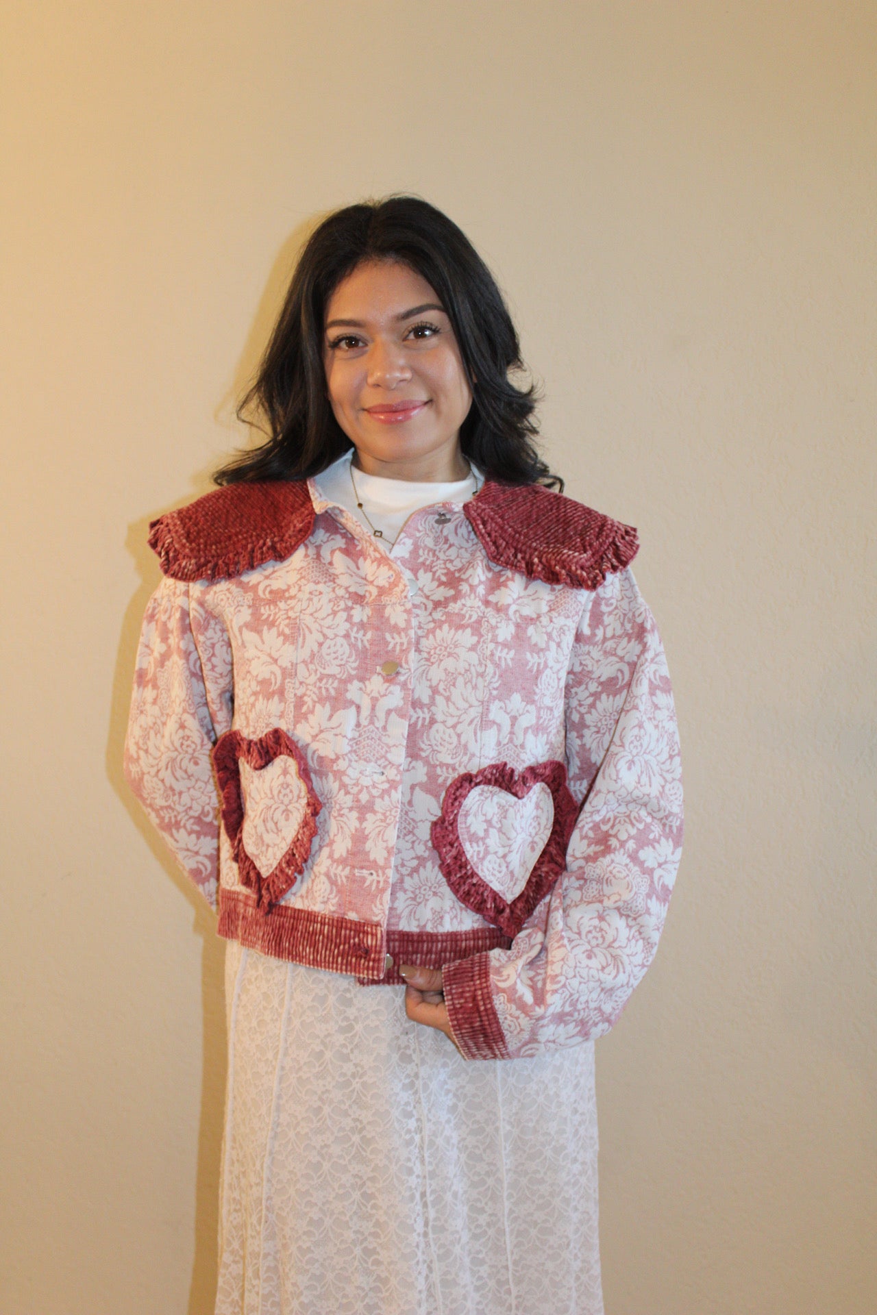 Lilly Mae Vintage Floral Jacquard Jacket