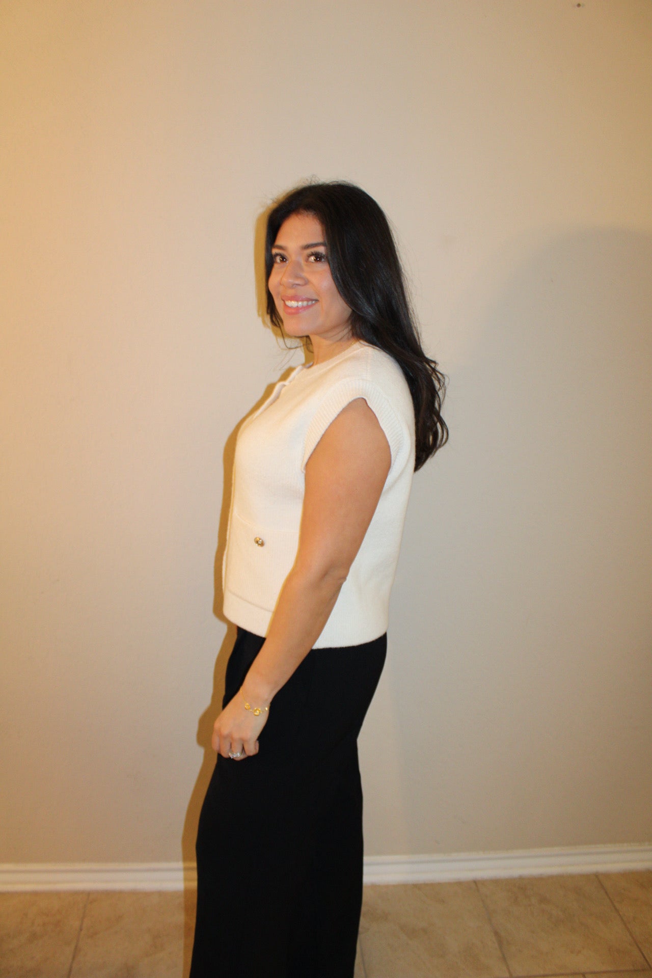 Noelle Gold Button Vest