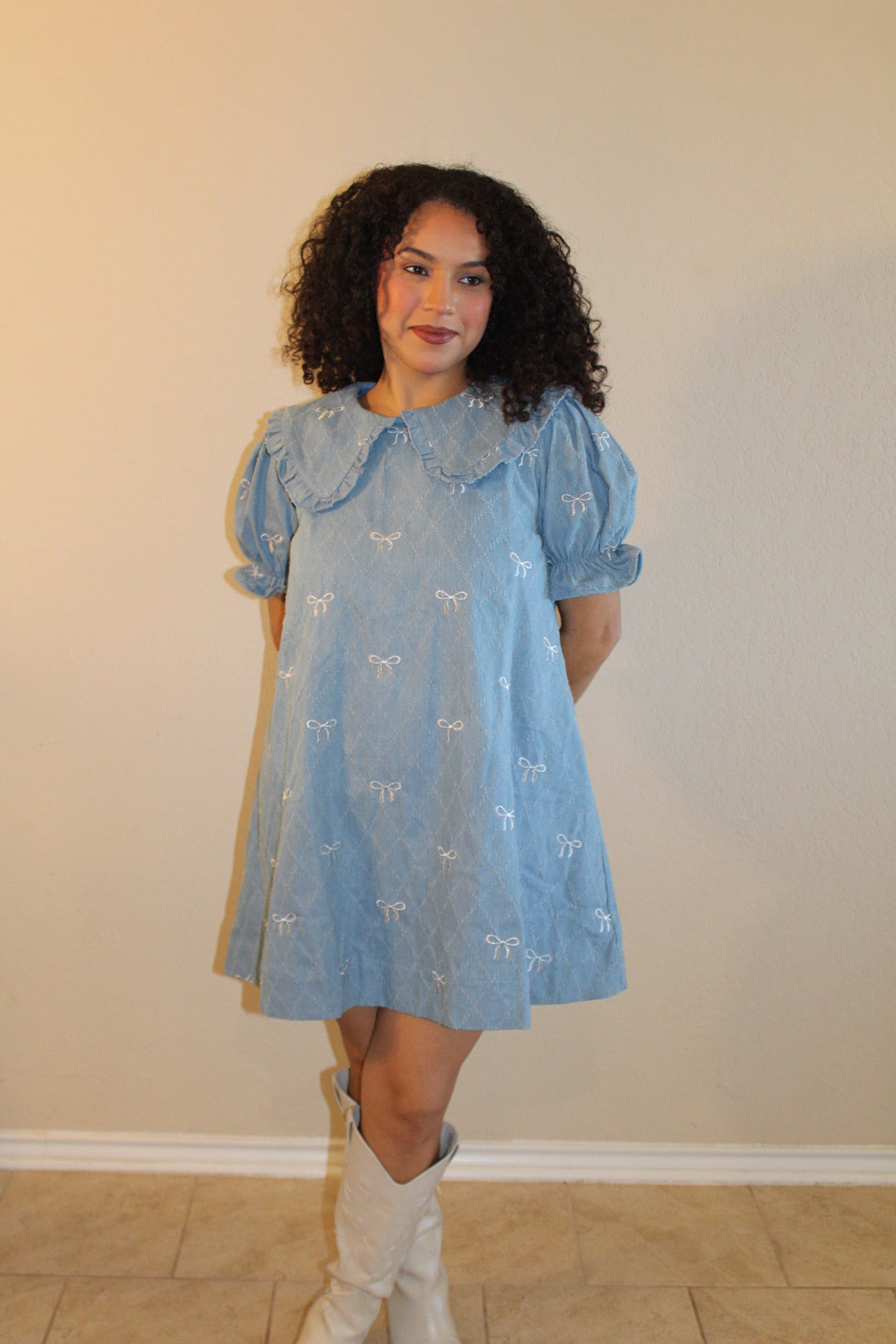 Gracie Bow Peter Pan Collar Dress
