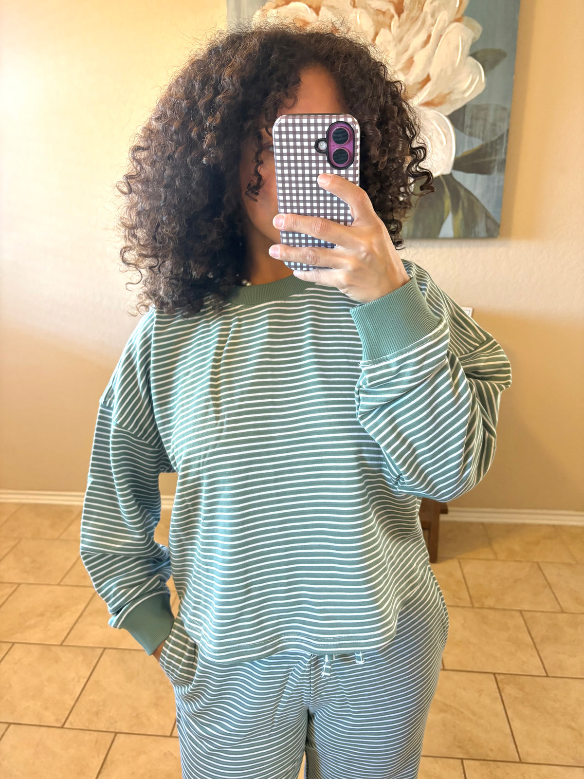 Elaine Striped Pants Set