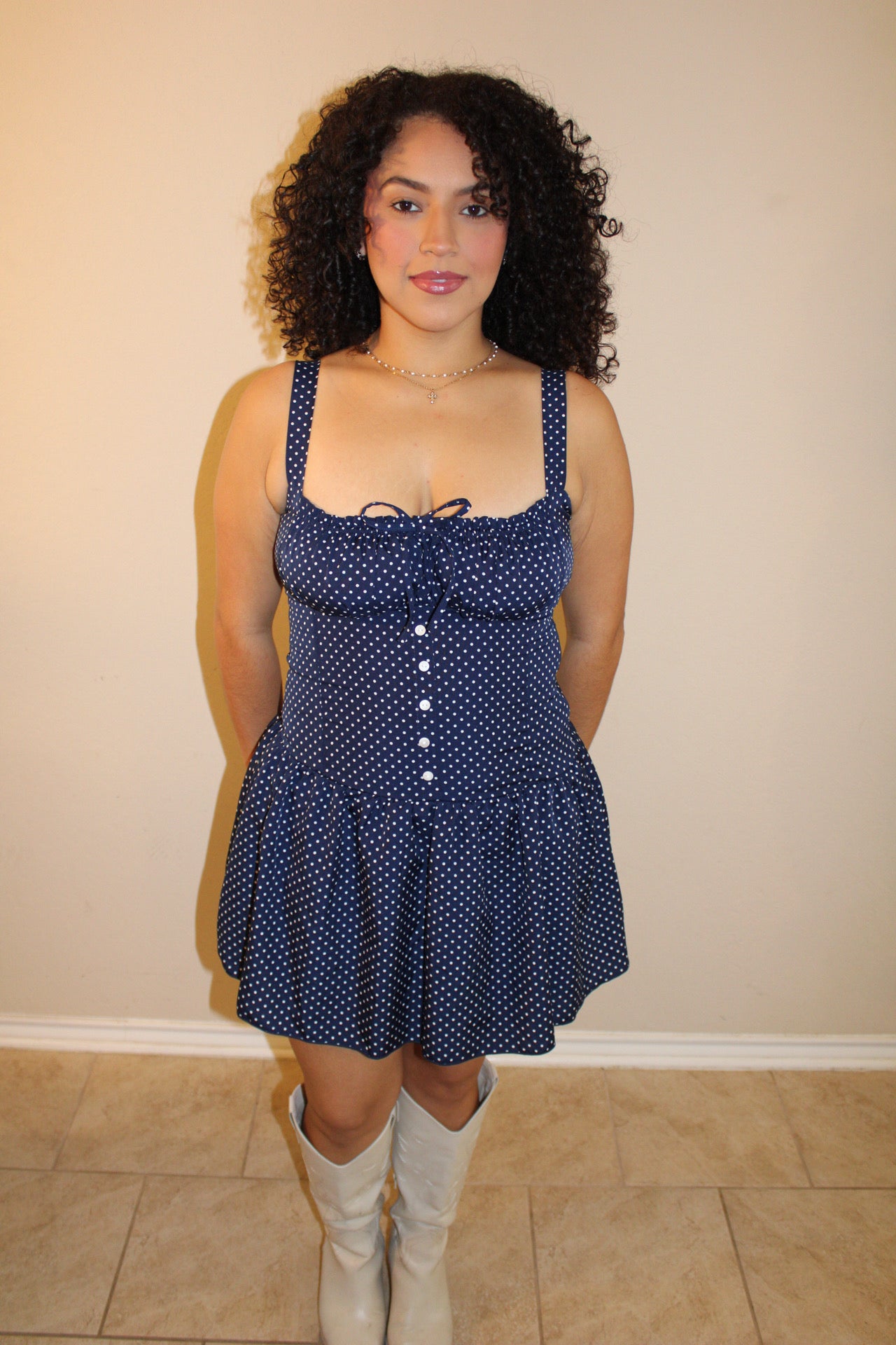 Elle Corset Polka Dot Dress