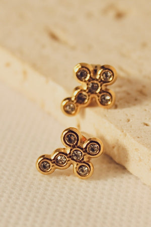 Alexanna Cross Diamond Studs