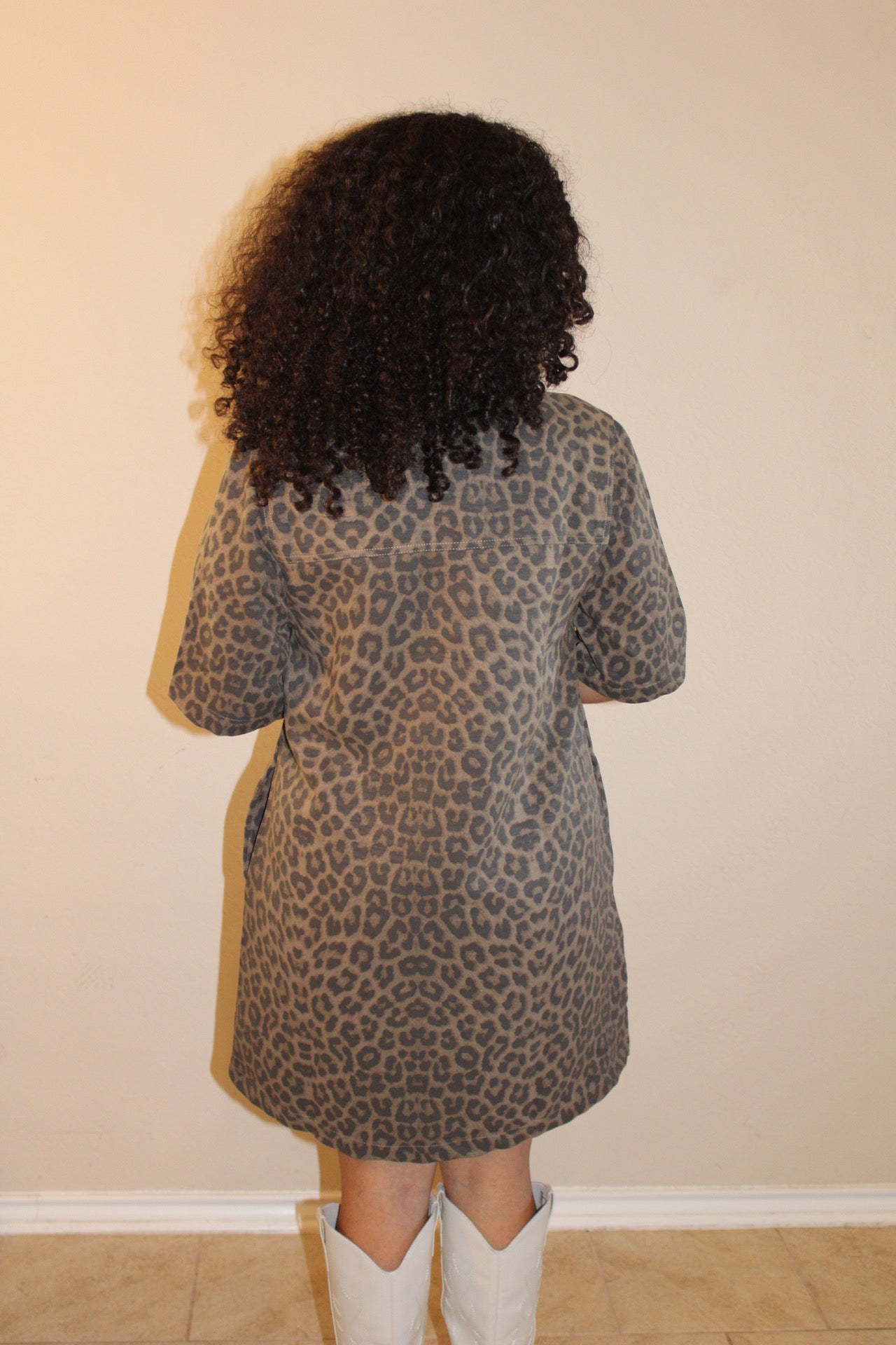 Mika Button Leopard Dress