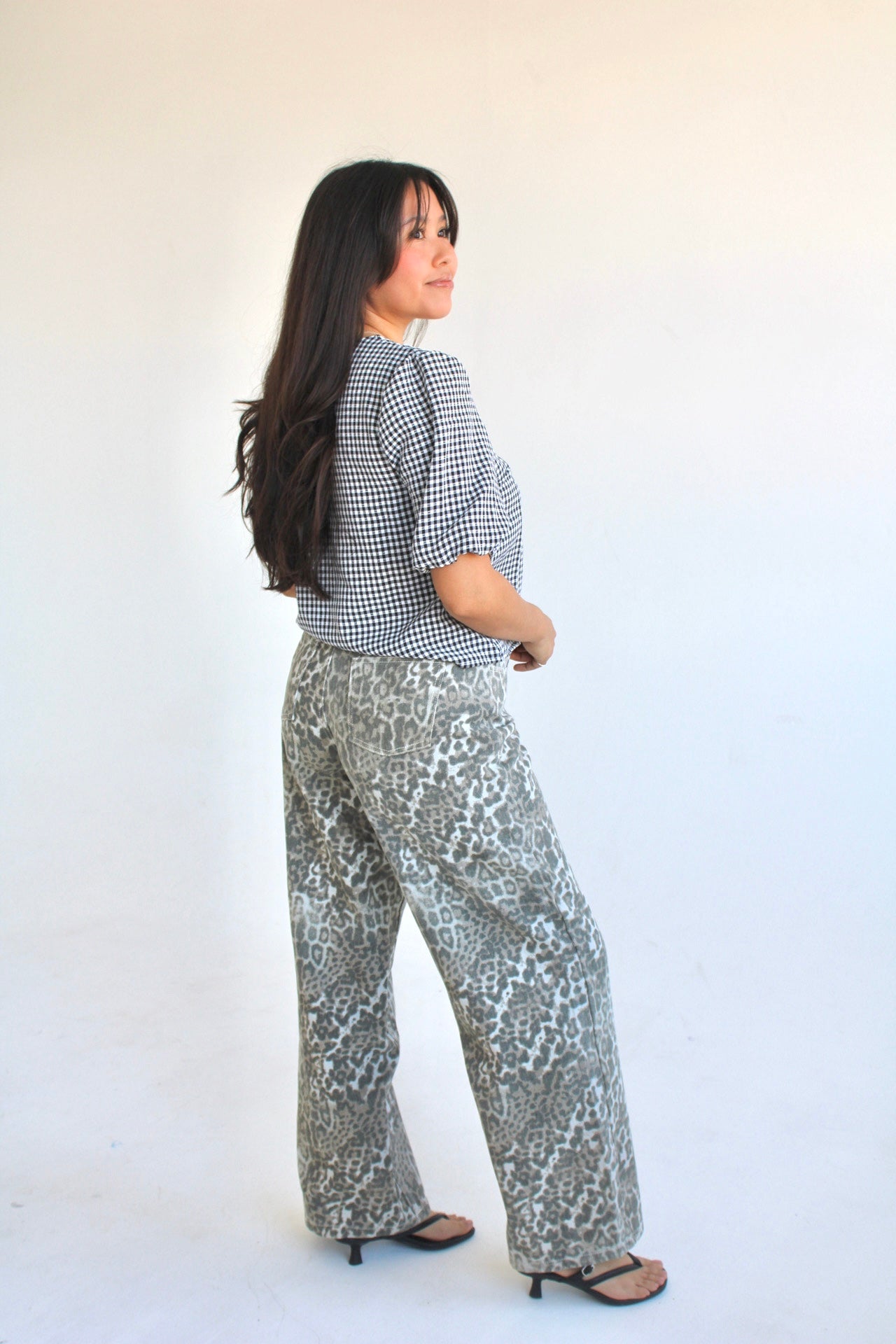 It Girl Leopard Denim Pants