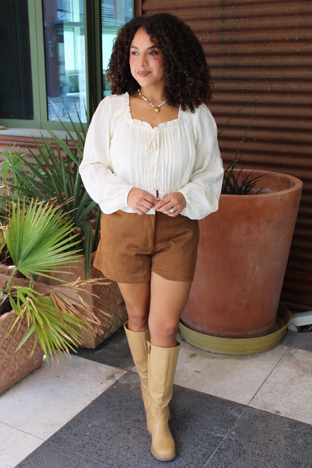Autumn Night Suede High Waist Shorts
