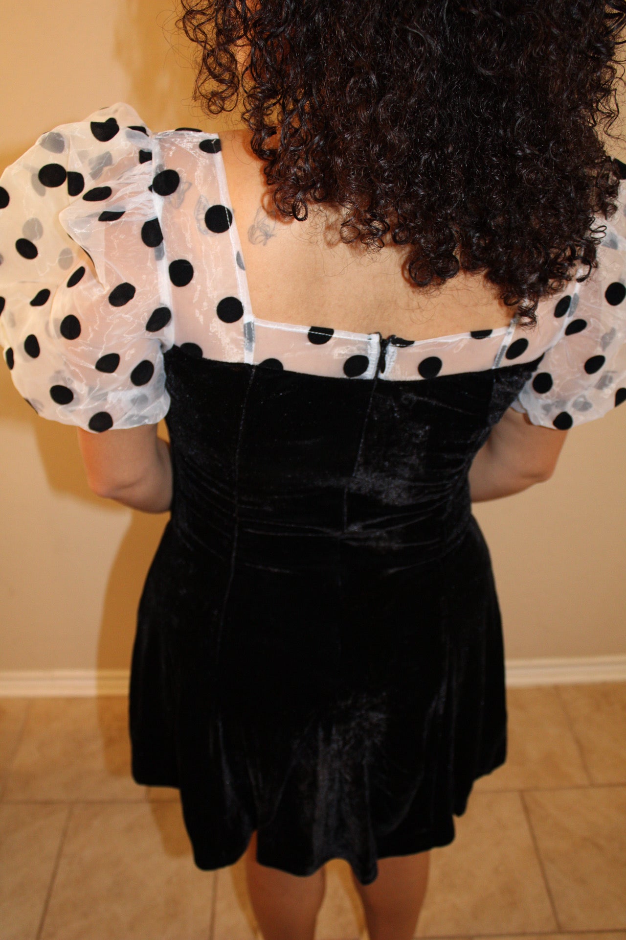 Cher Classic Polka Dot Puff Sleeve Dress