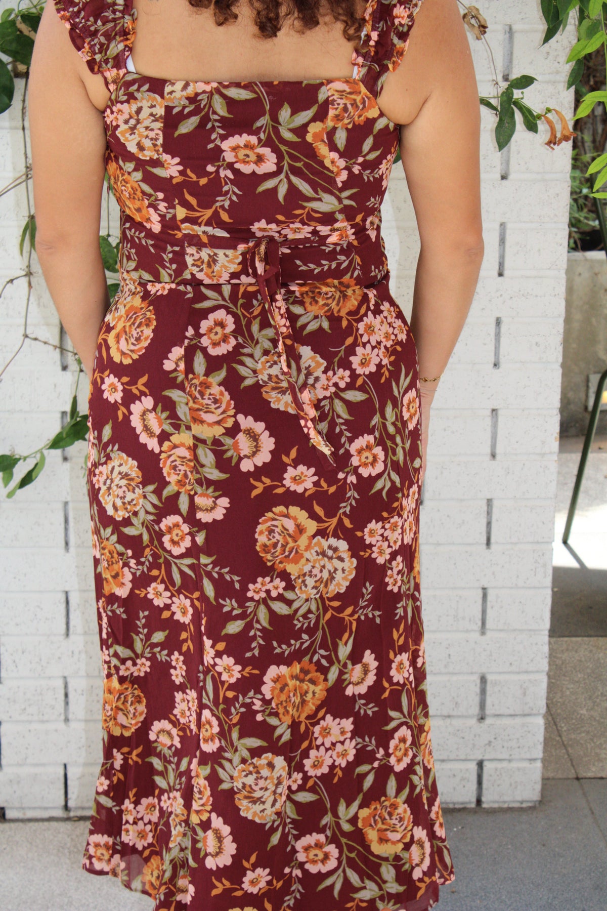 Floral in Fall Ruffle Maxi Dress