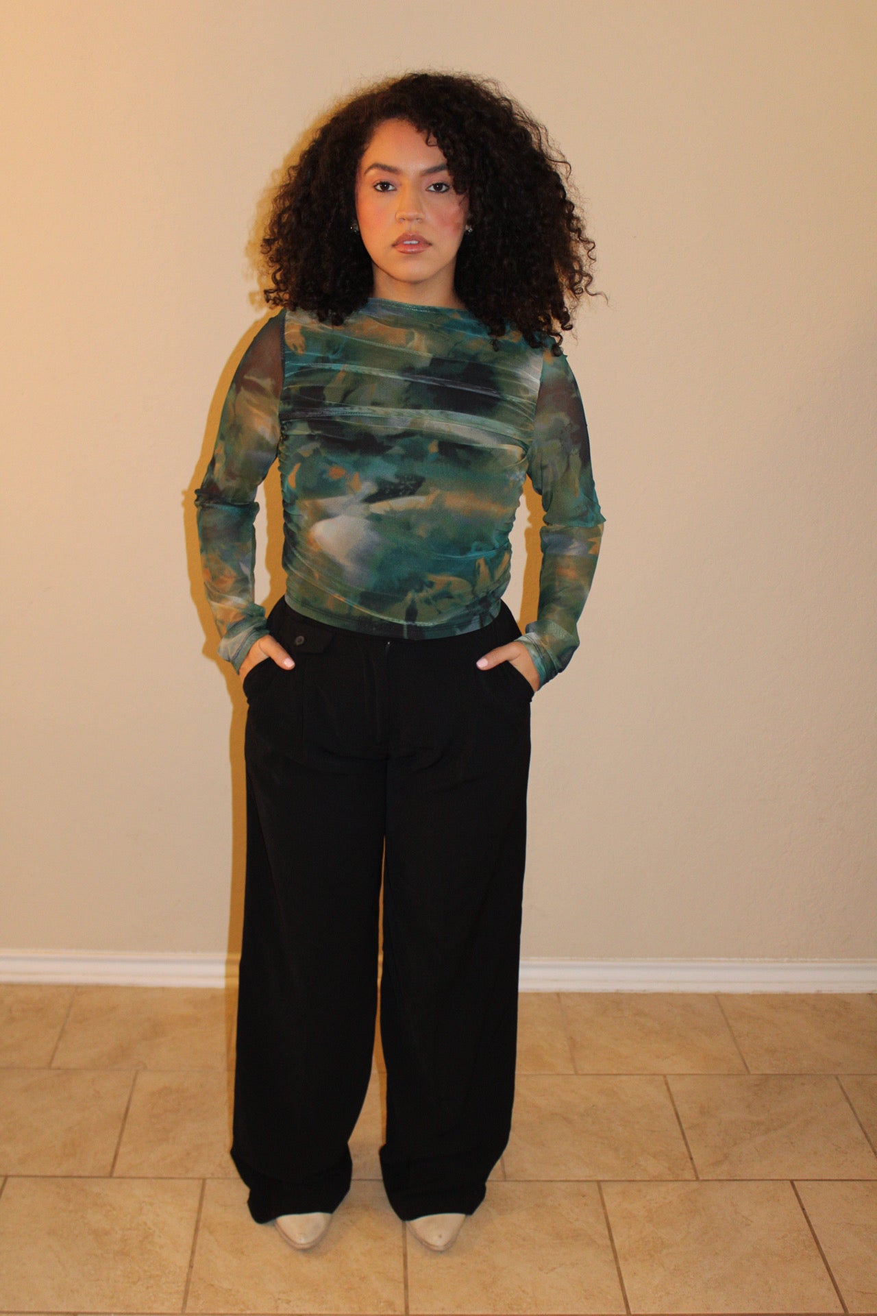 Sabrina Mesh Long Sleeve Top