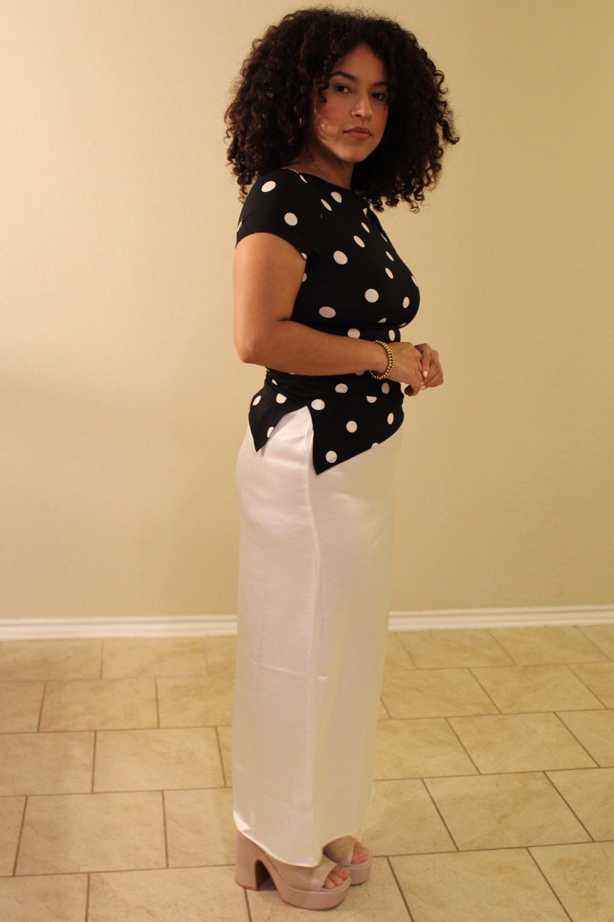 Maurice Asymmetrical Polka Dot Top