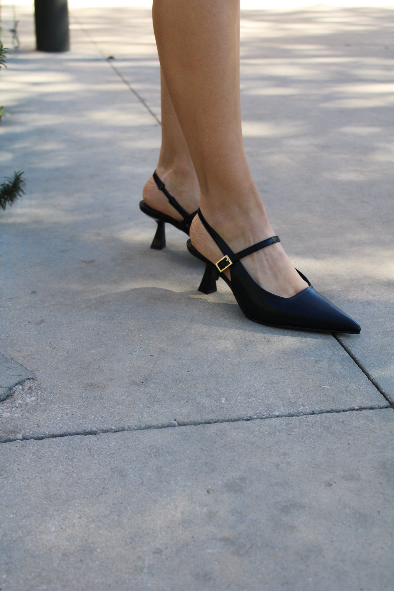 Noir Sleek Kitten Heels