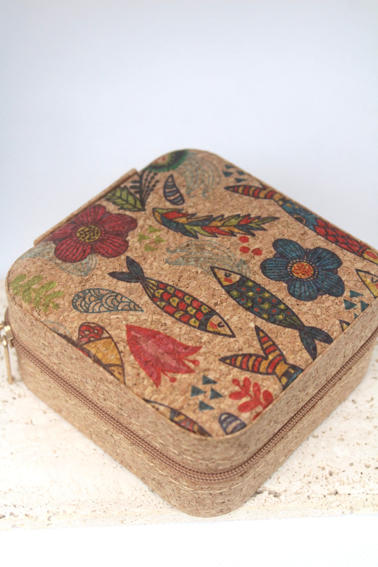 Fish Print Jewelry Case