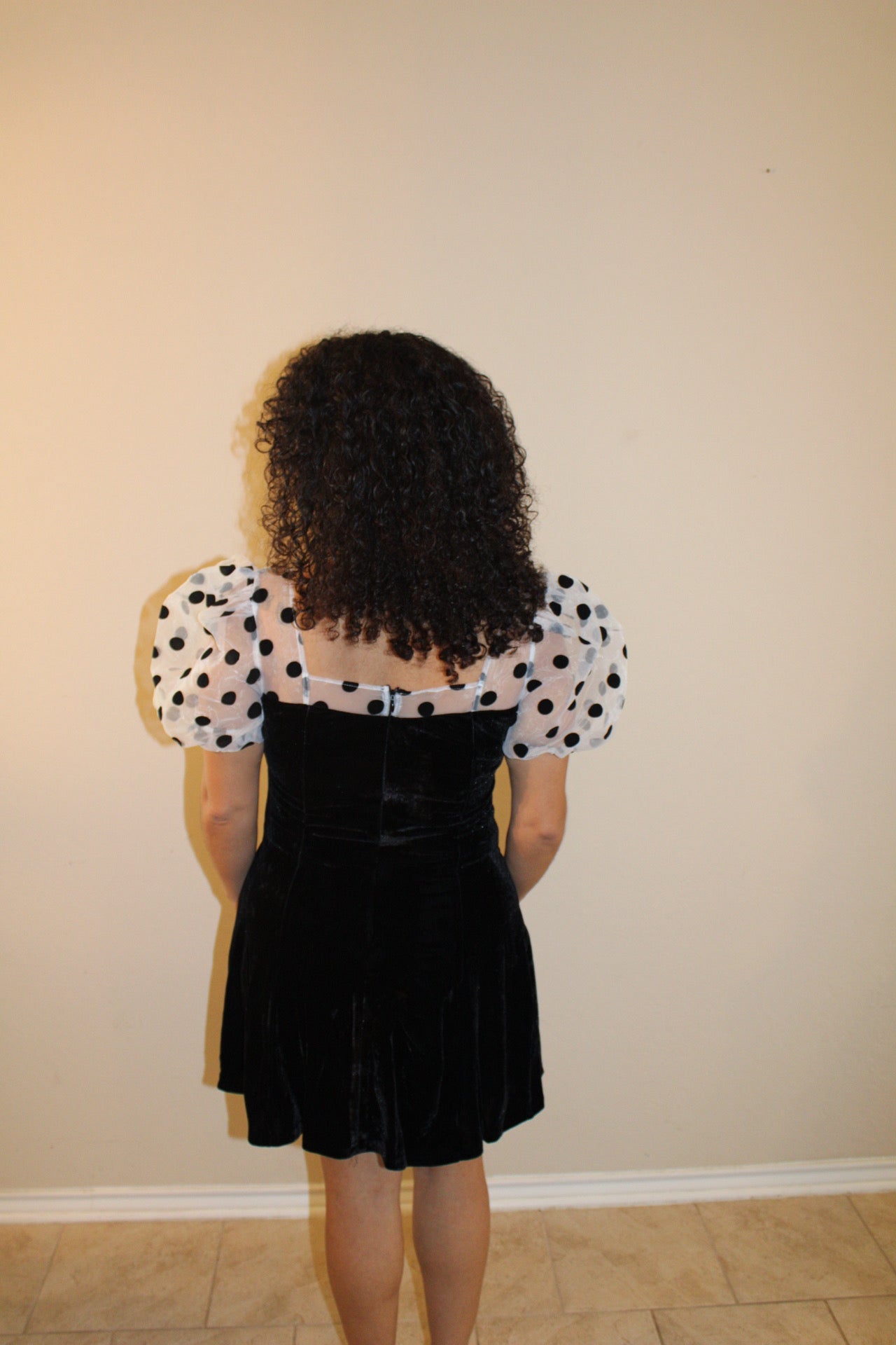 Cher Classic Polka Dot Puff Sleeve Dress