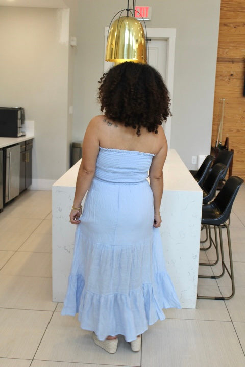 Elena Smocked Strapless Dress