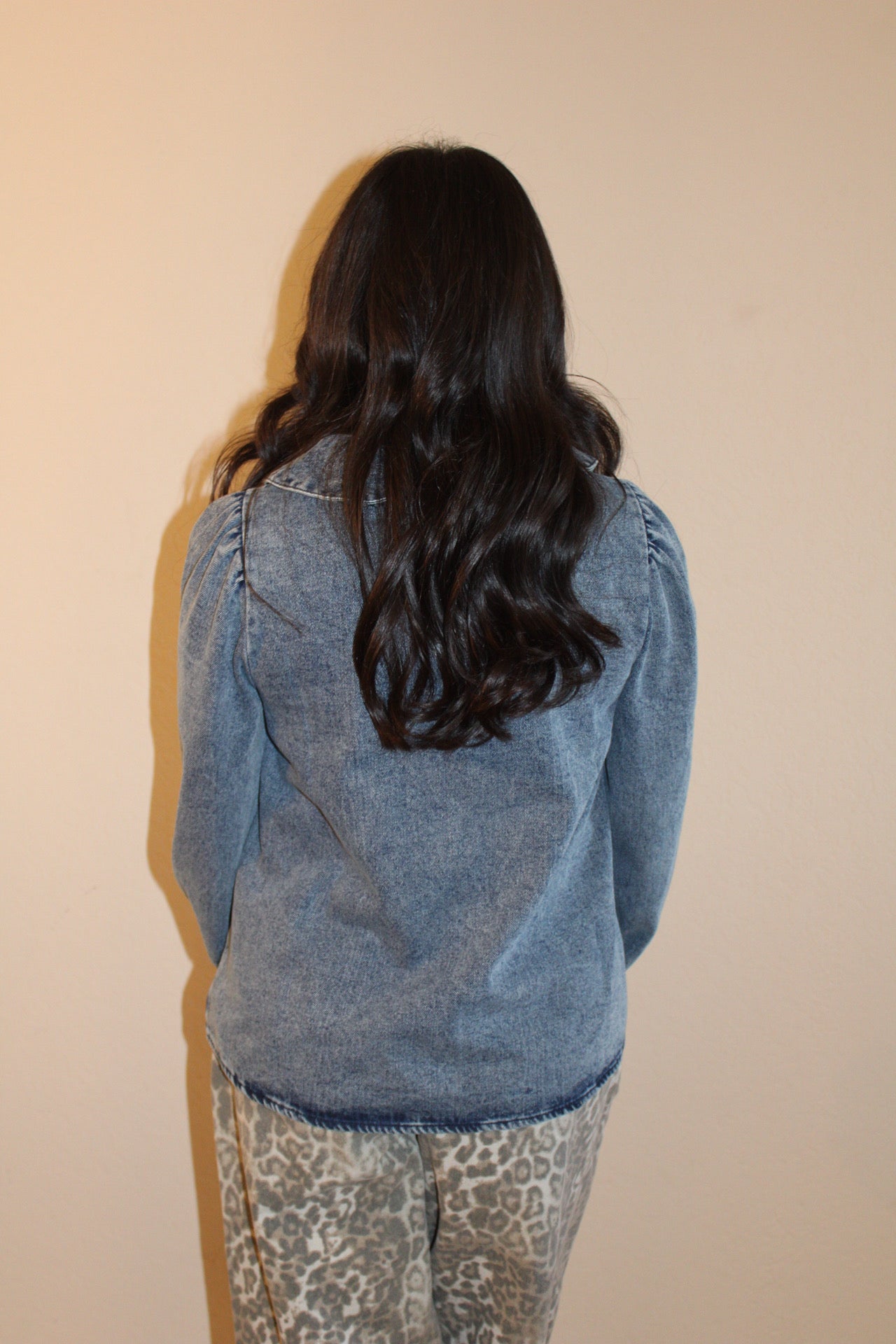 Dancie Denim Peter Pan Collar Top