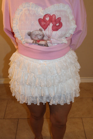 Claudia Lace Tiered Mini Skort