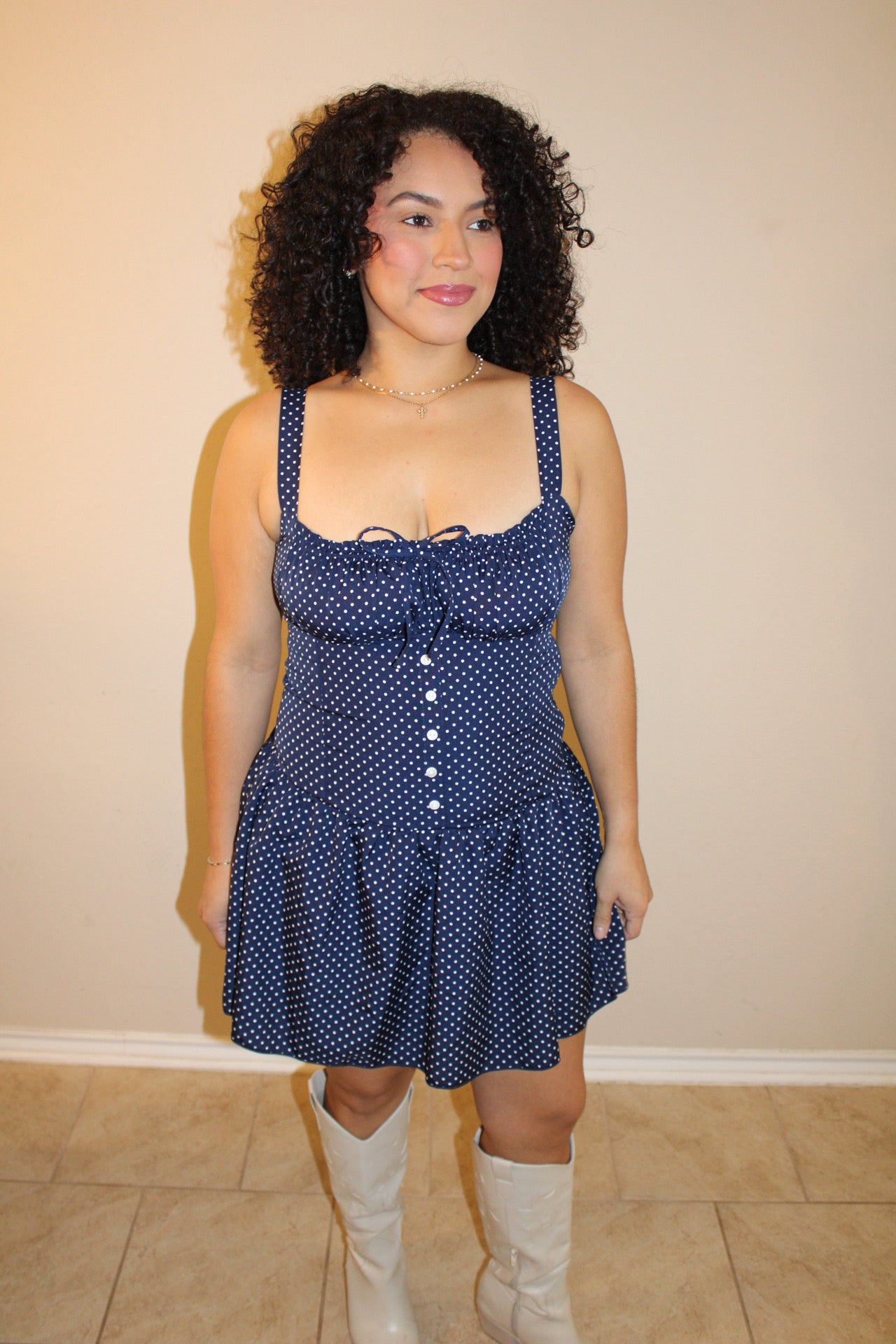 Elle Corset Polka Dot Dress