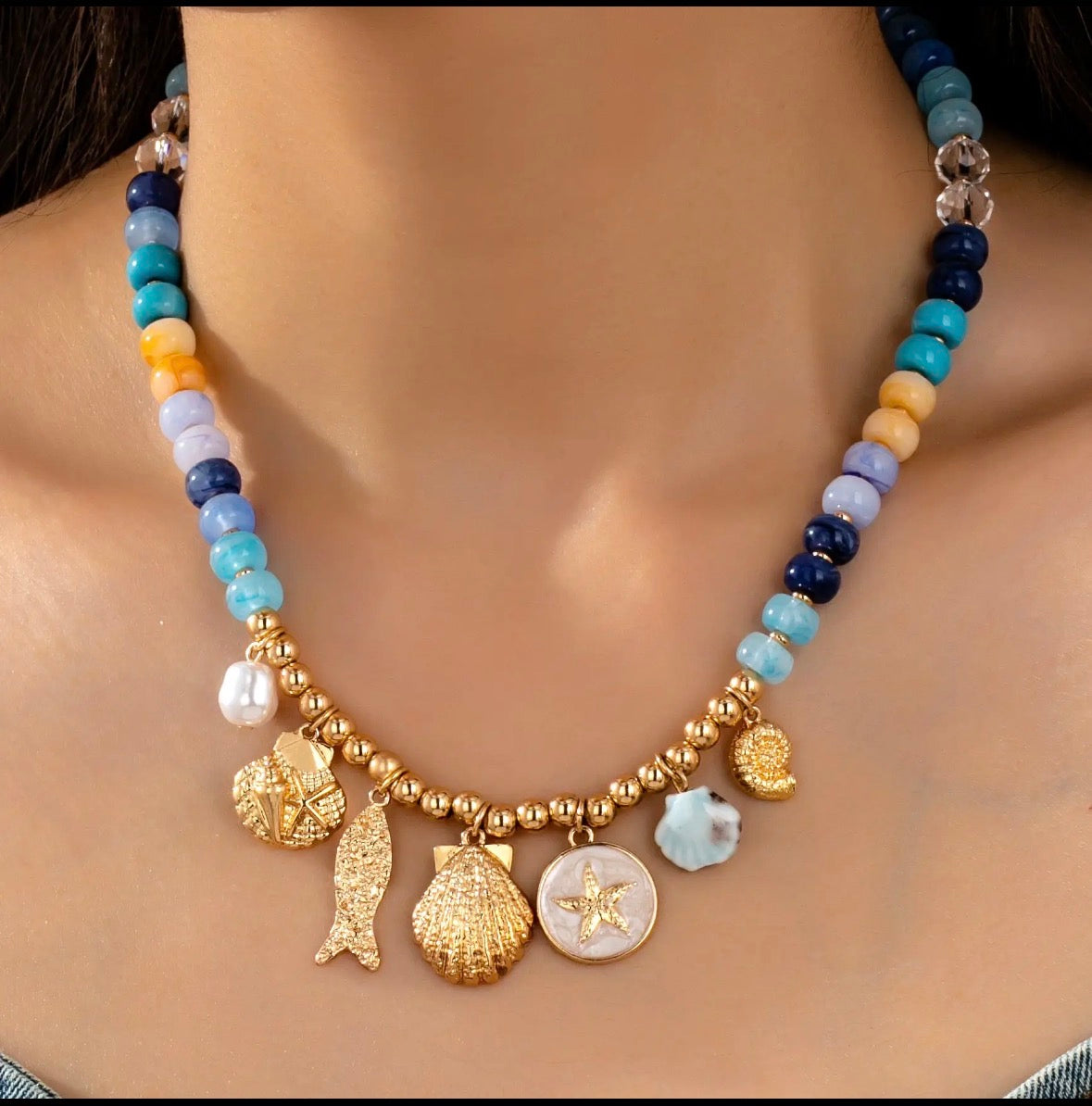 Sky Coastal Charm Necklace