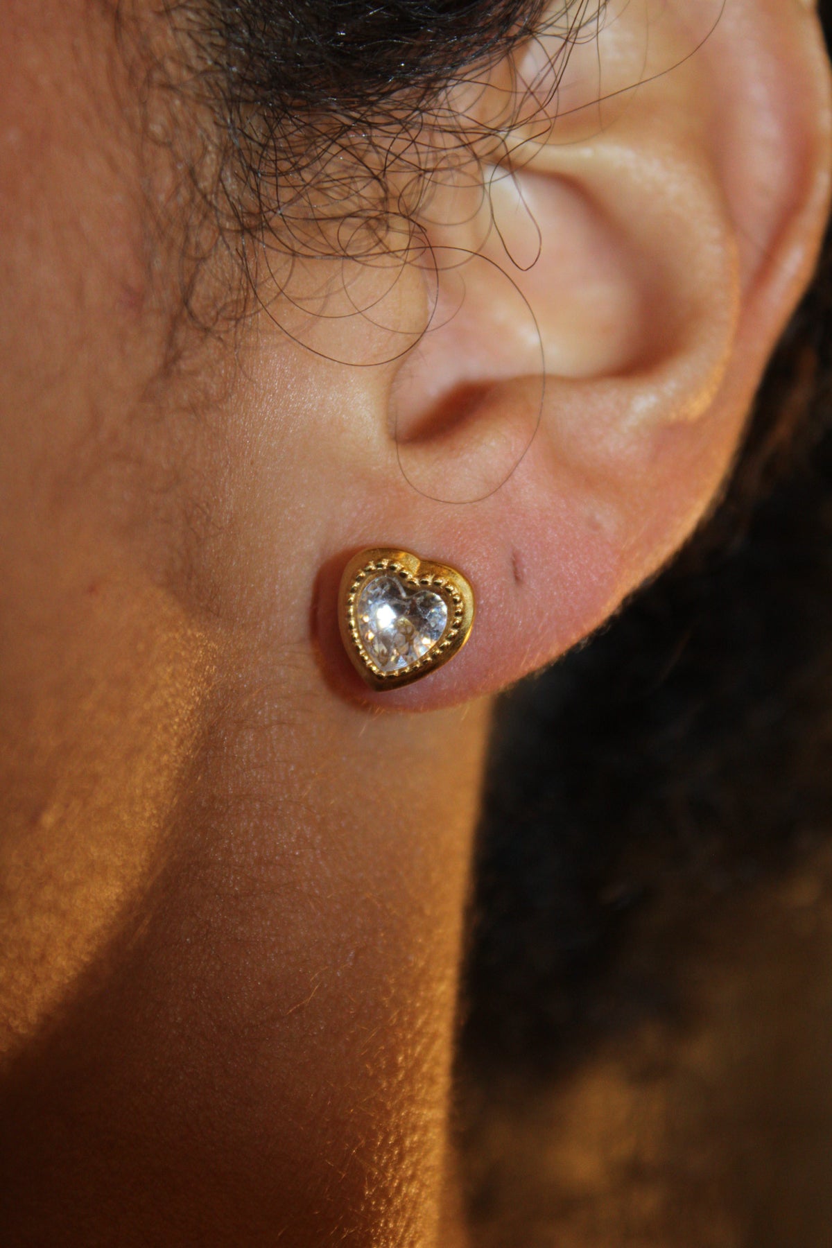 Dee Diamond Heart Studs