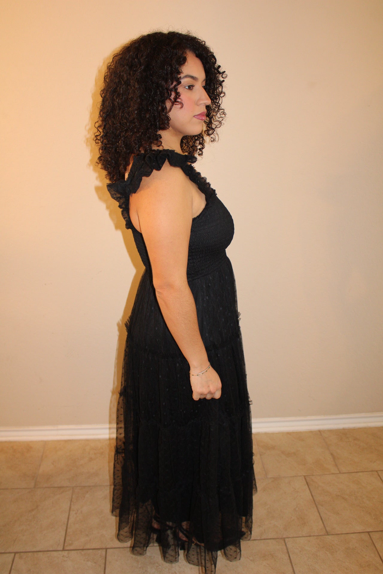 Cecily Polka Dot Smocked Tiered Dress