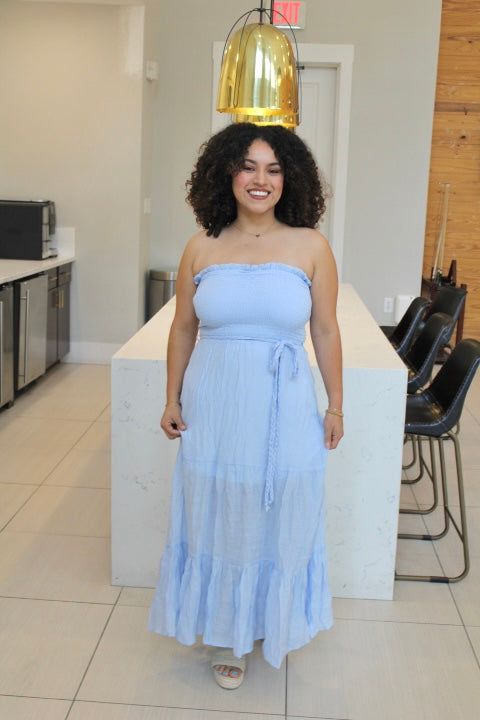 Elena Smocked Strapless Dress