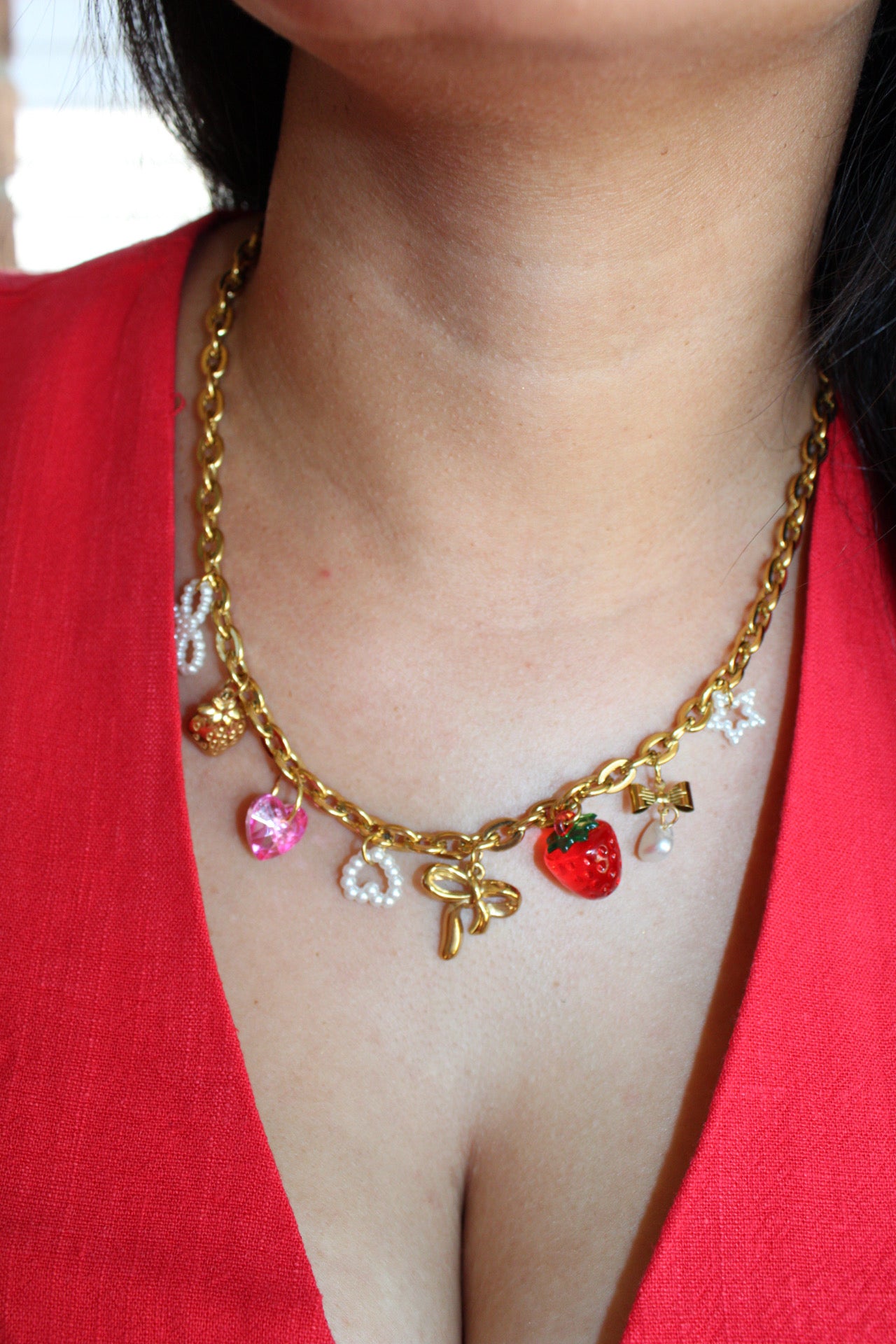 Coquette Fresa Charm Necklace