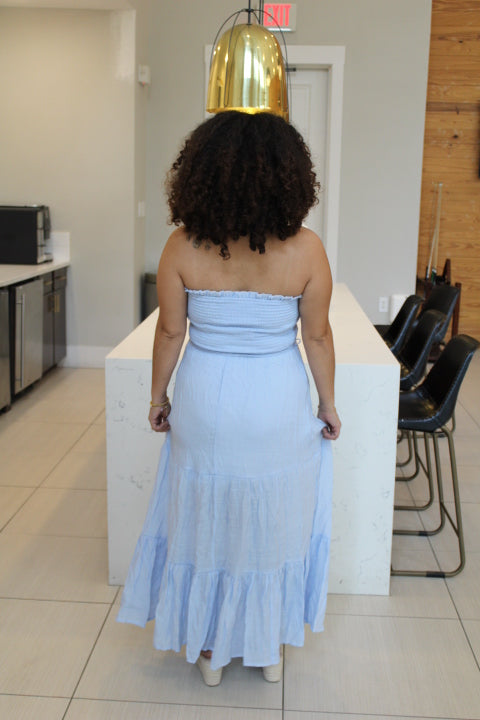 Elena Smocked Strapless Dress