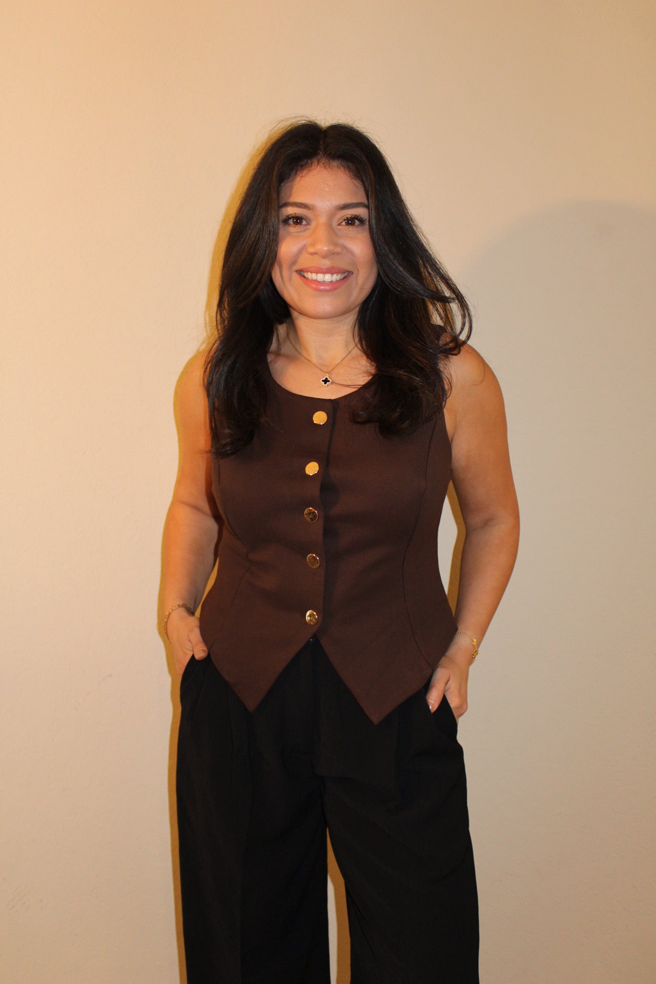 Brooklyn Gold Button Vest