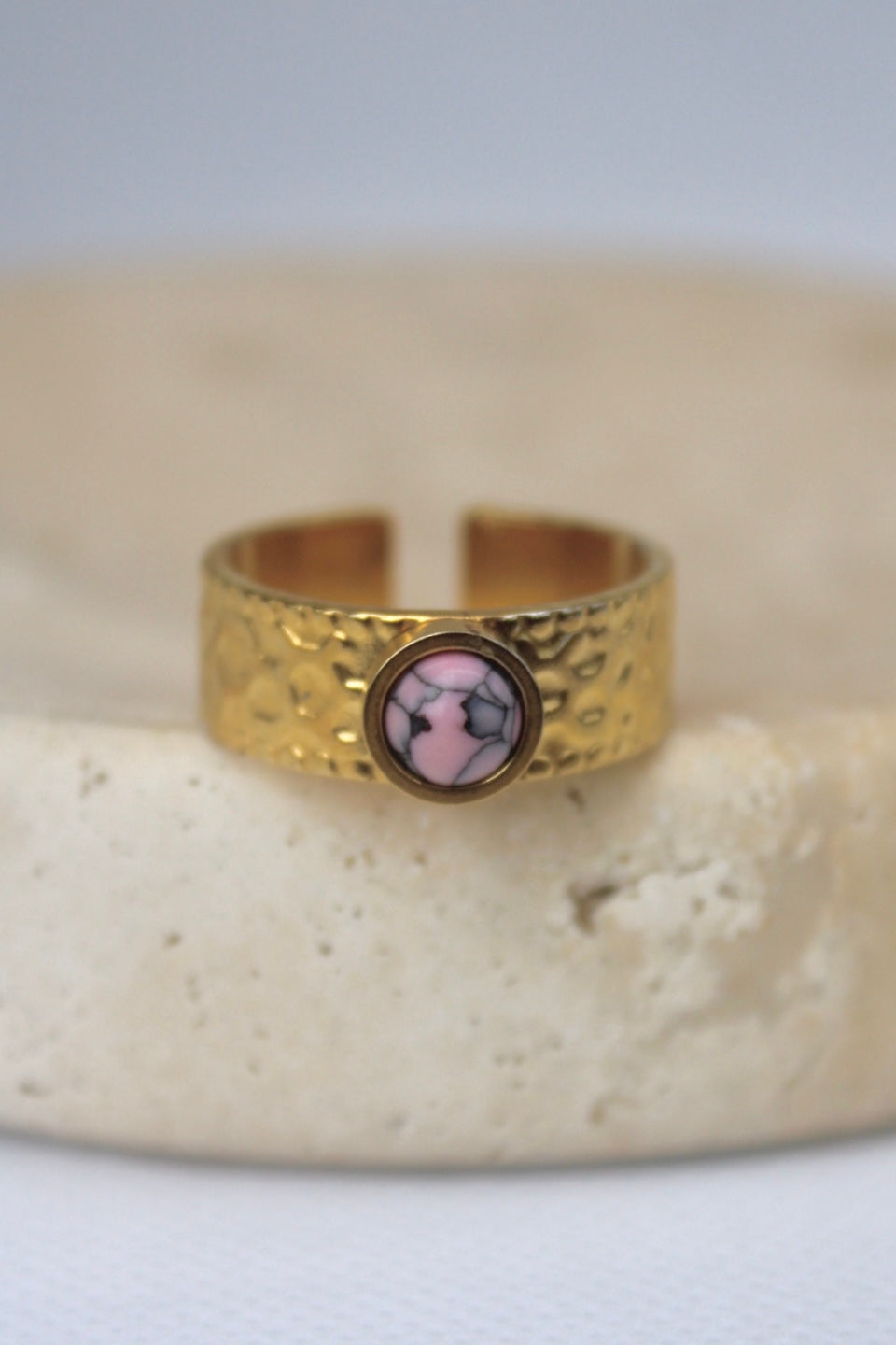 Indi Textured Stone Ring