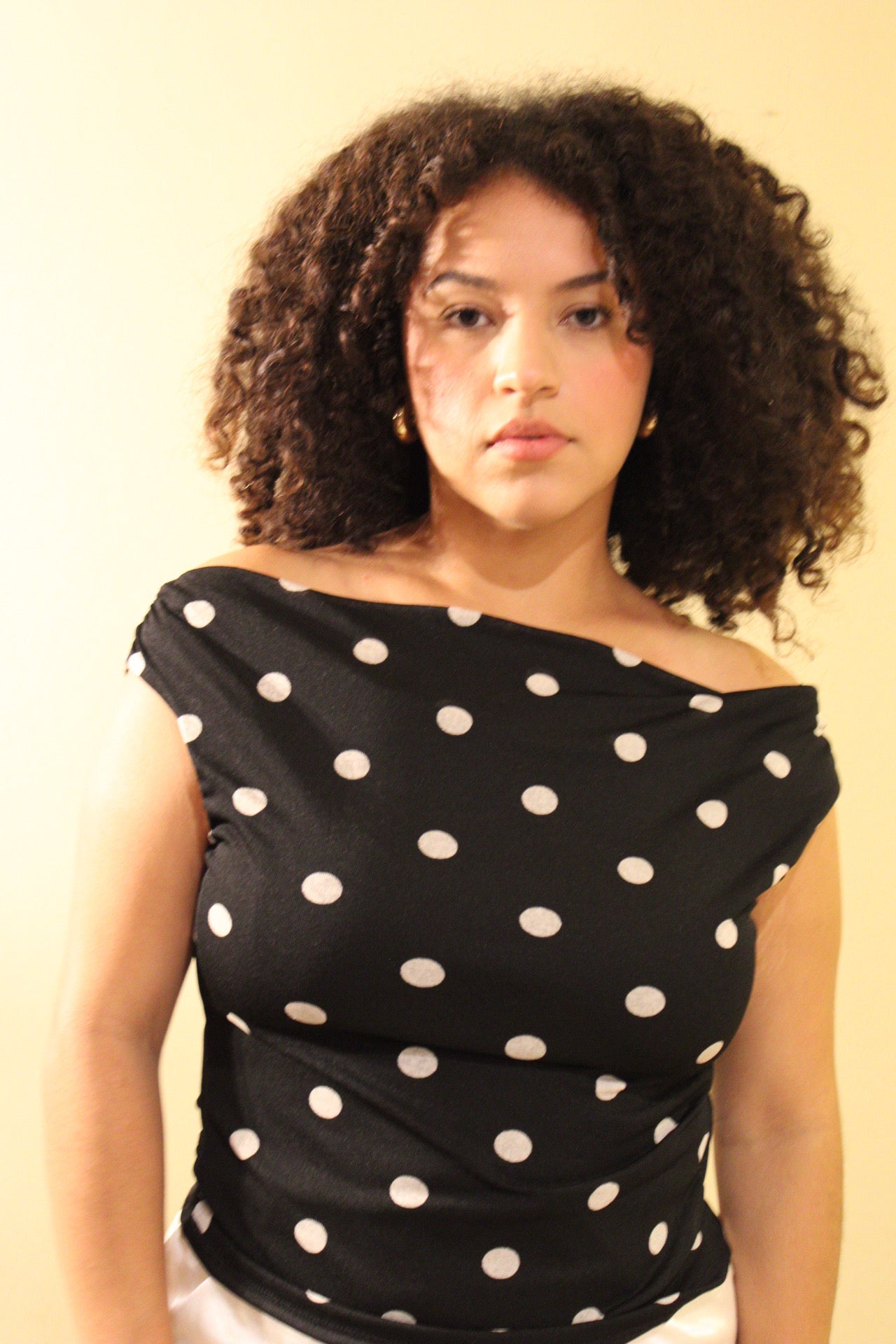 Carli Classic Polka Dot Cowl Neck Top