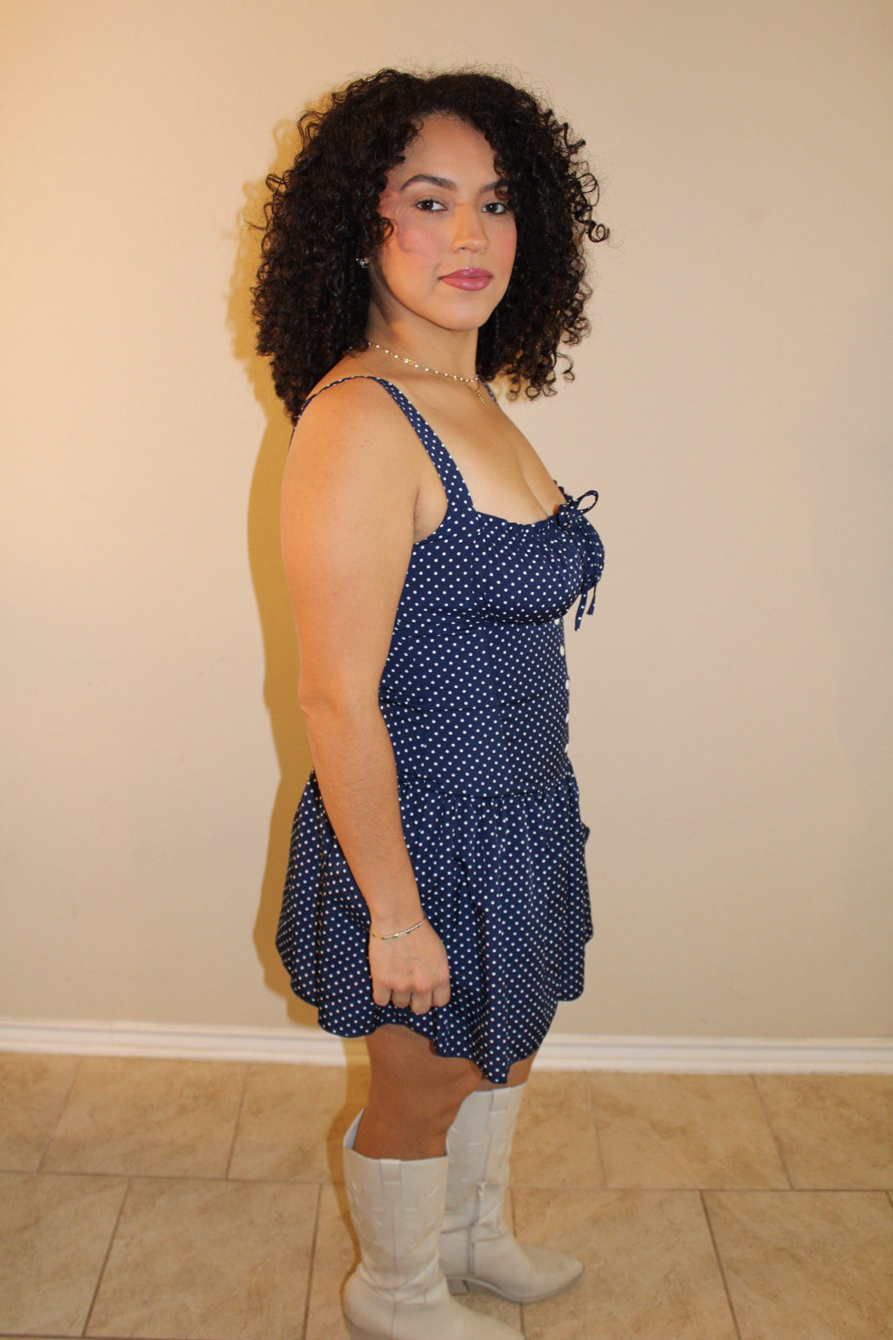 Elle Corset Polka Dot Dress