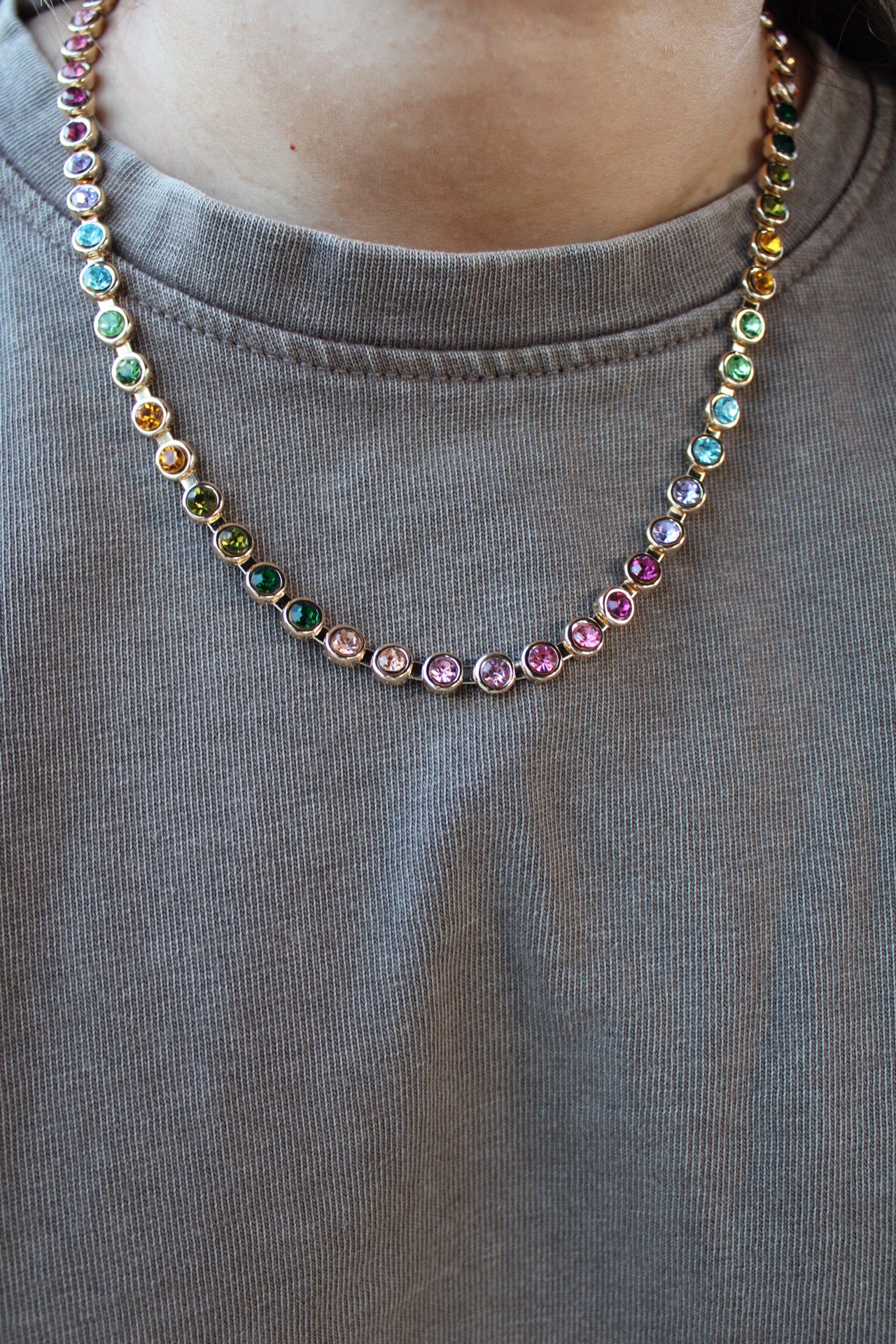 Rivera Rainbow Gemstone Tennis Necklace