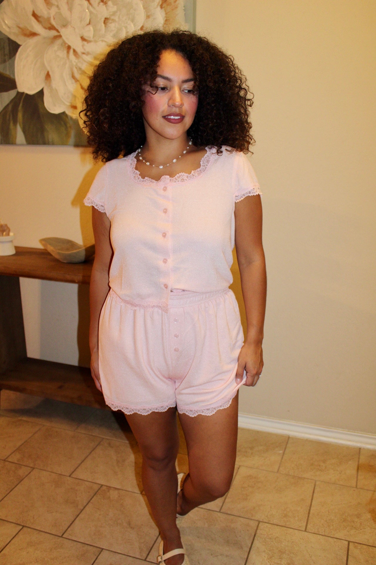 Hessie Lace Trim Lounge Set