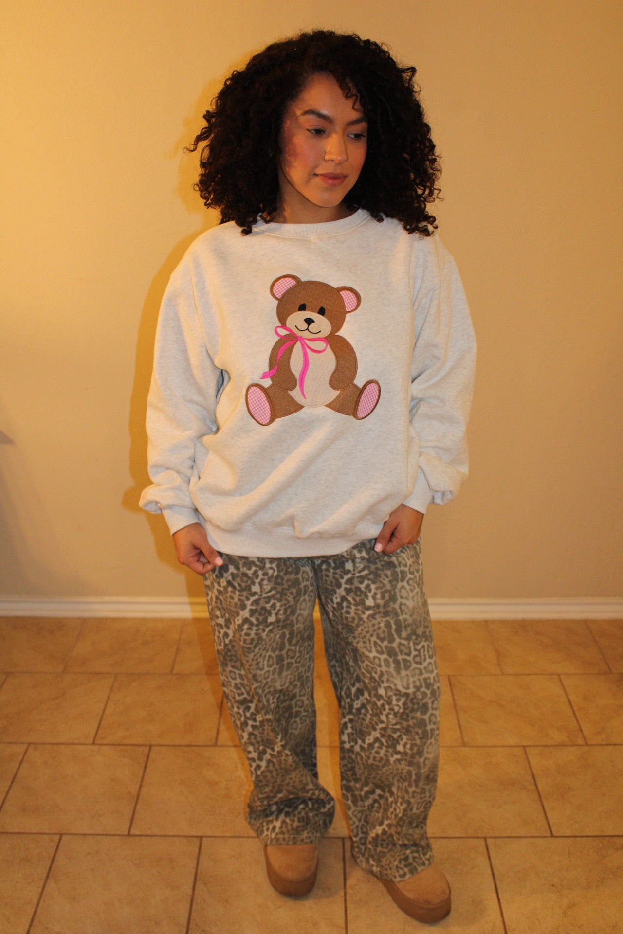 Arabella Embroidered Teddy Bear Sweater