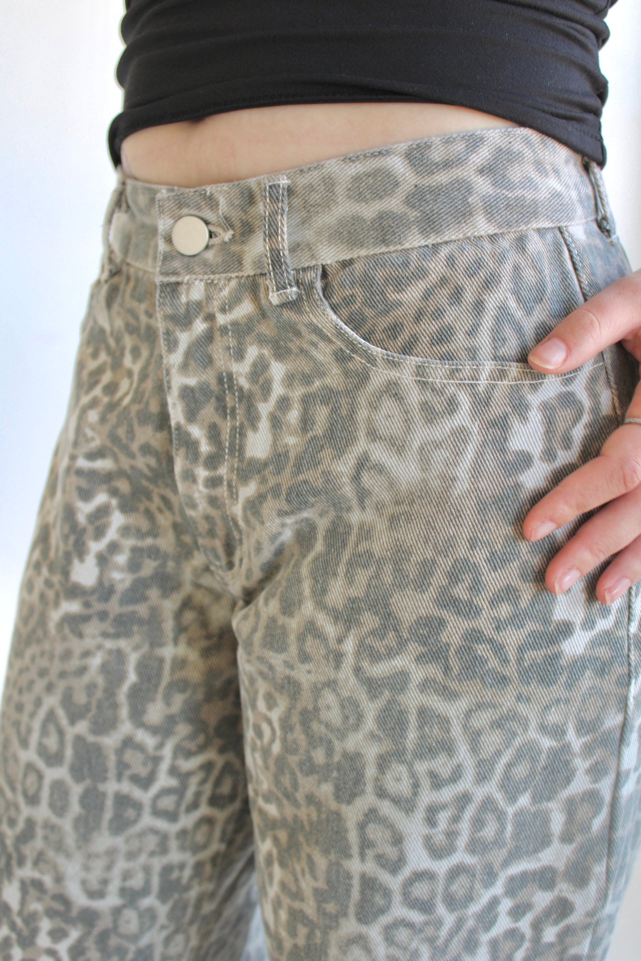 It Girl Leopard Denim Pants