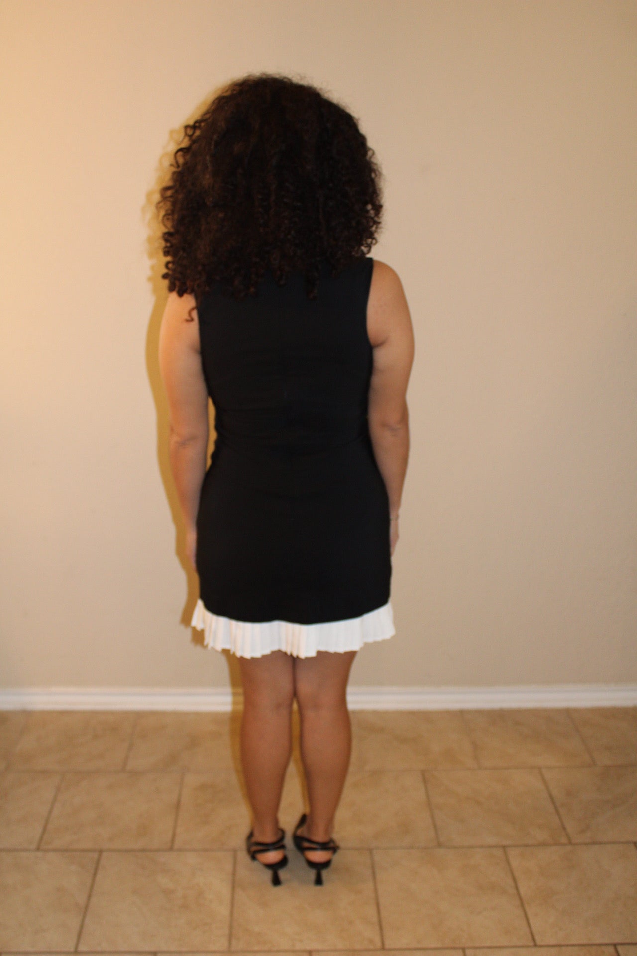 Stella Contrast Ruffle Hem Mini Dress