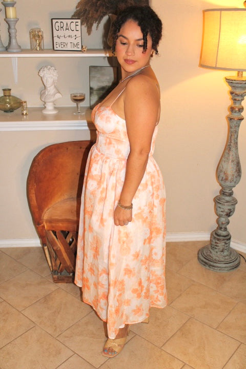 Ina Rose Corset Midi Dress