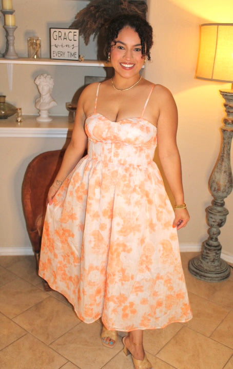 Ina Rose Corset Midi Dress