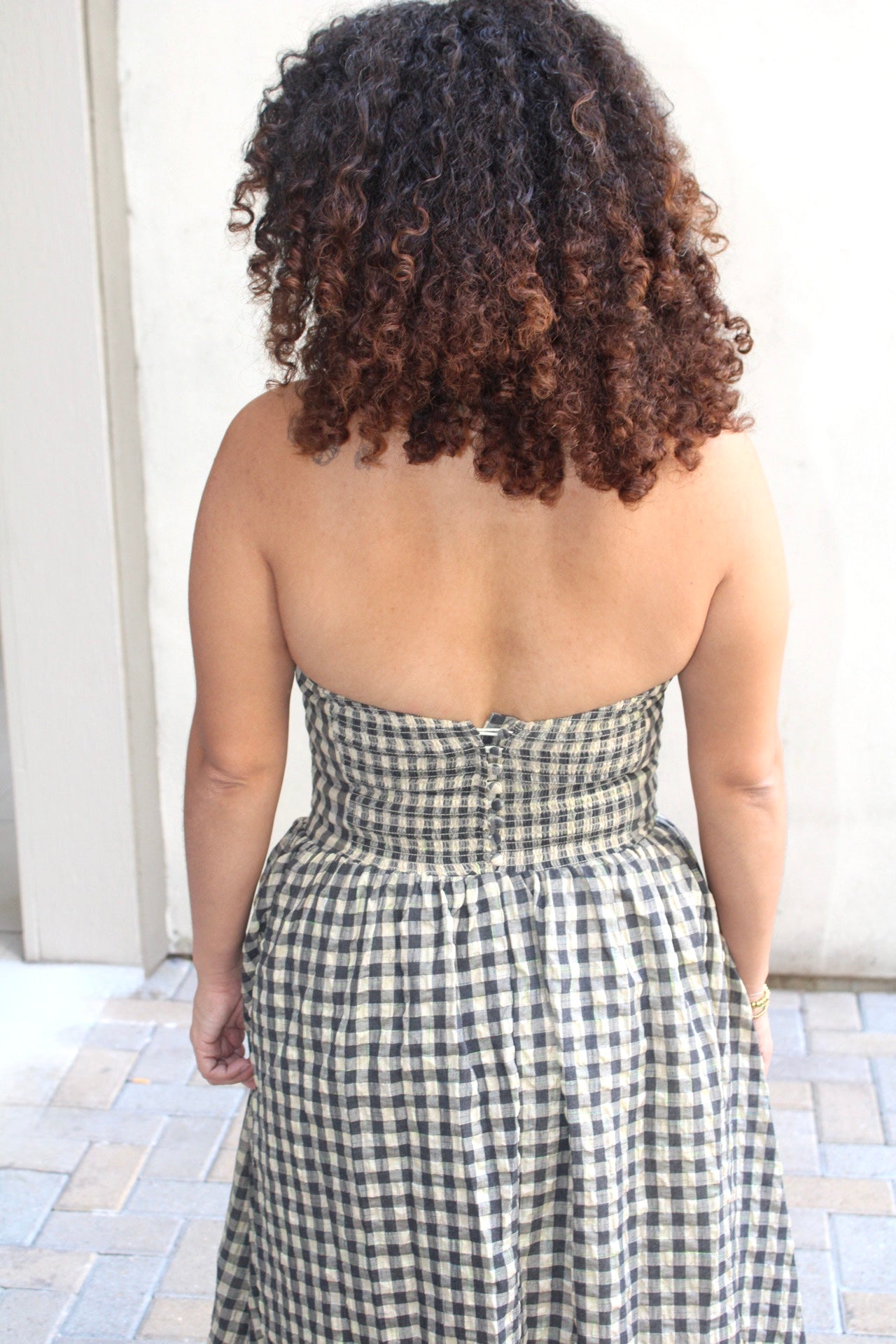 Nichole Vintage Checkered Halter Dress