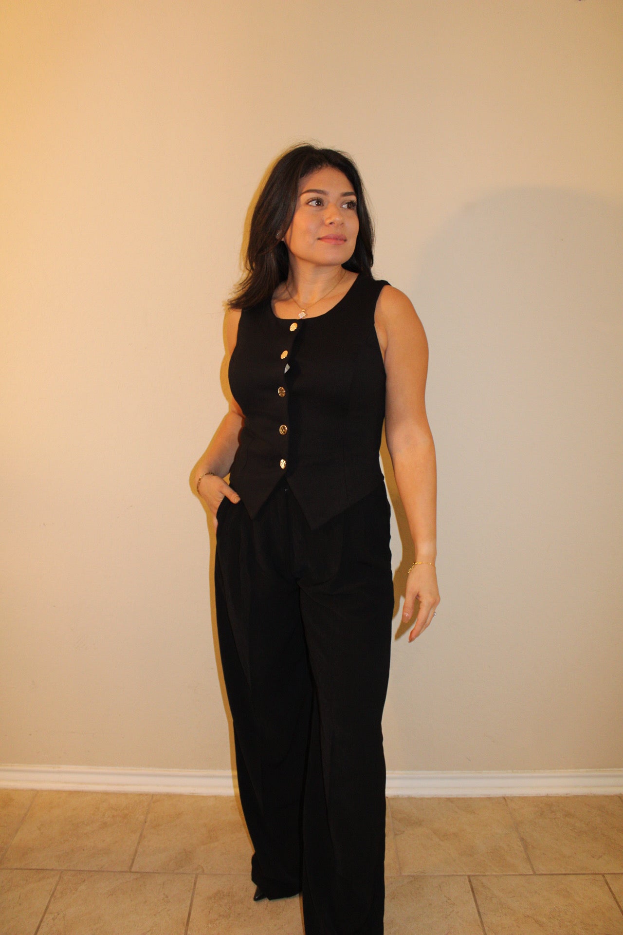 Brooklyn Gold Button Vest