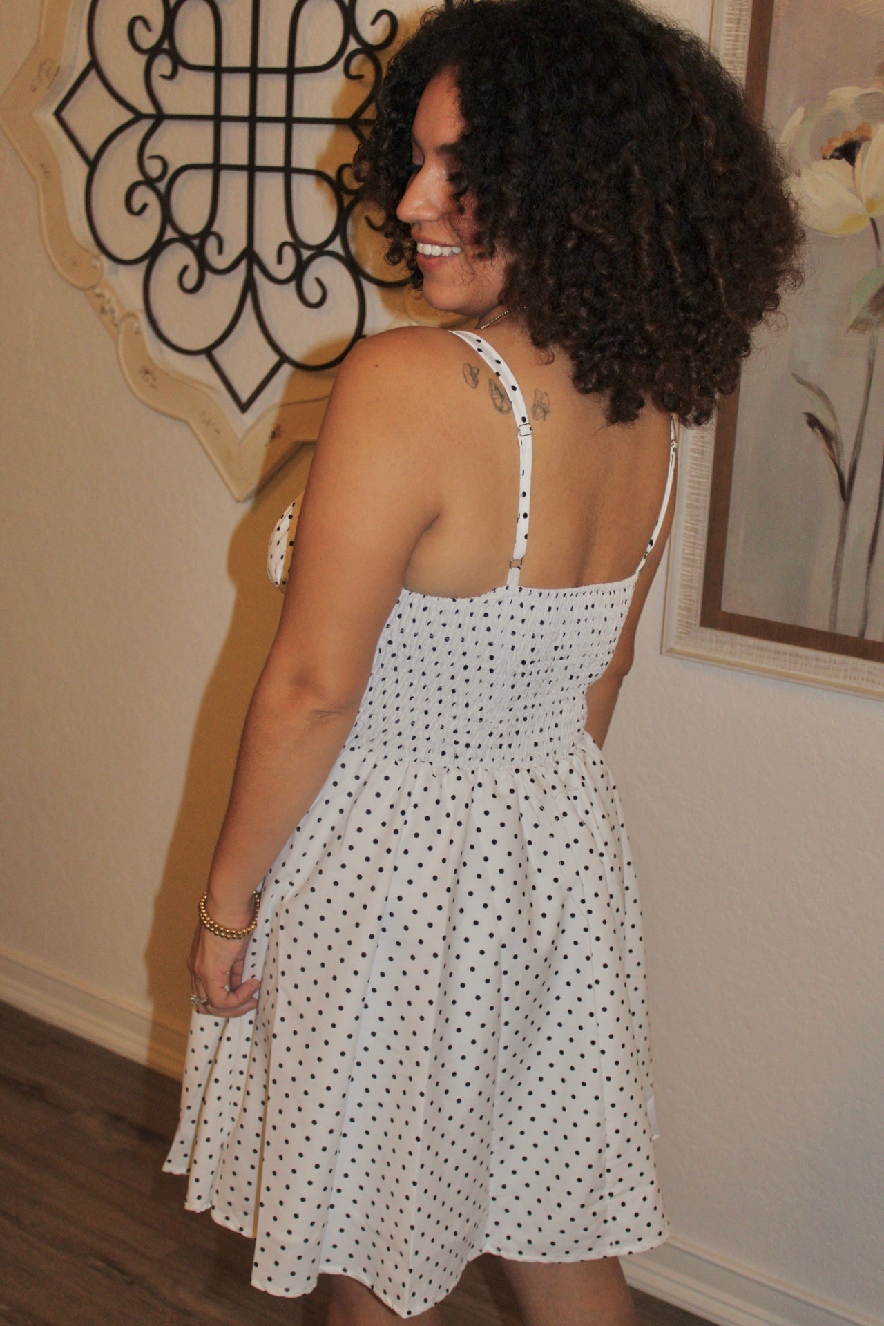 Camri Polka Dot Faux Corset Dress