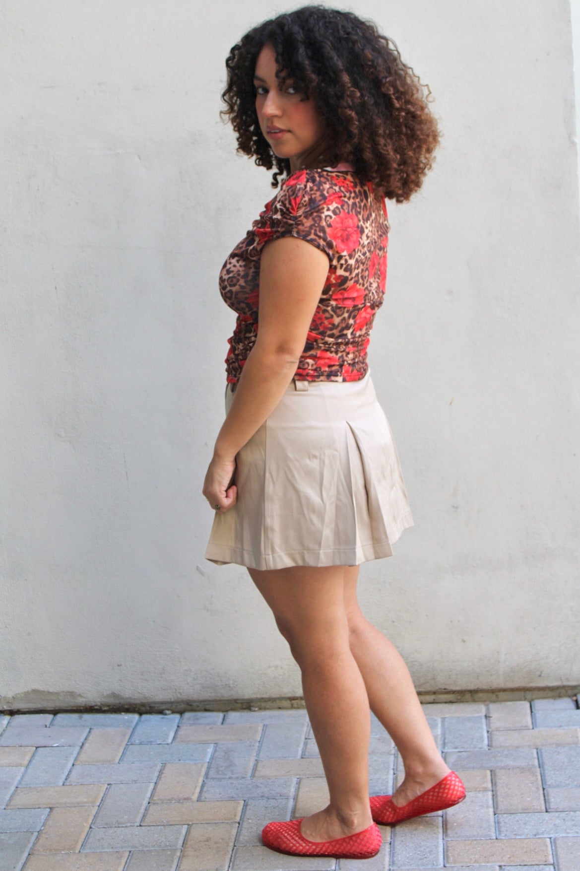 Leslie Off The Shoulder Leopard Floral Top